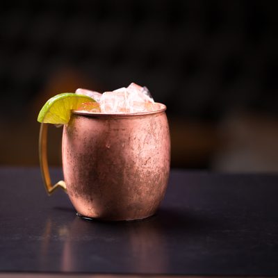 moscow mule on a copper mug